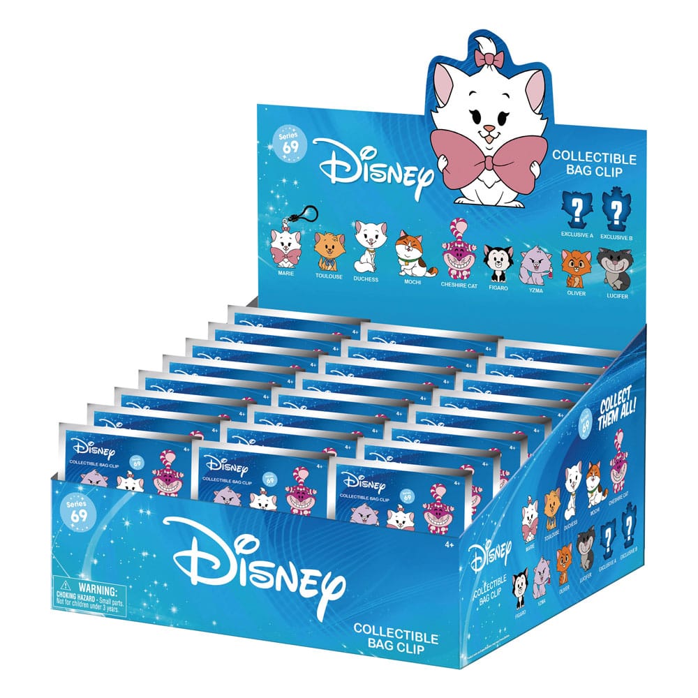 Disney Cats 3D Foam Bag Clips Serie 69 Display (24)