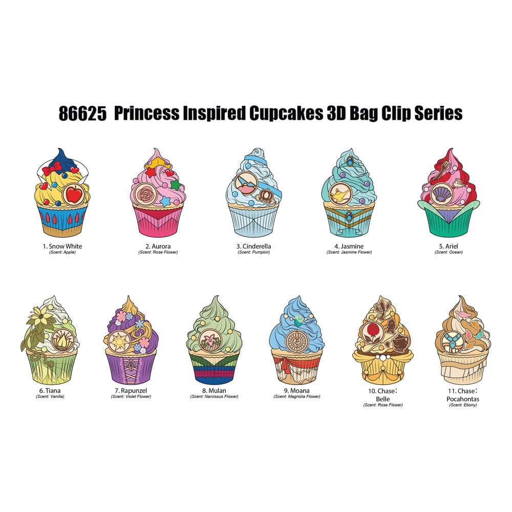 Disney Princess 3D-schuimzakclips Cupcake-display (24)