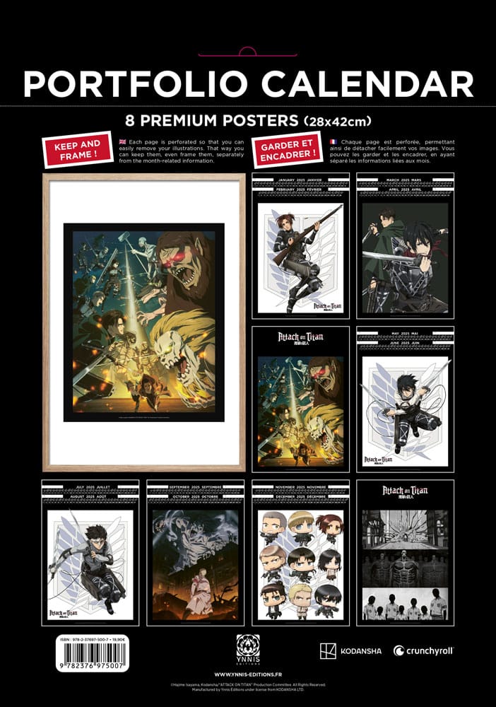 Attack on Titan Portfolio Calendar 2025 *Engelse versie *