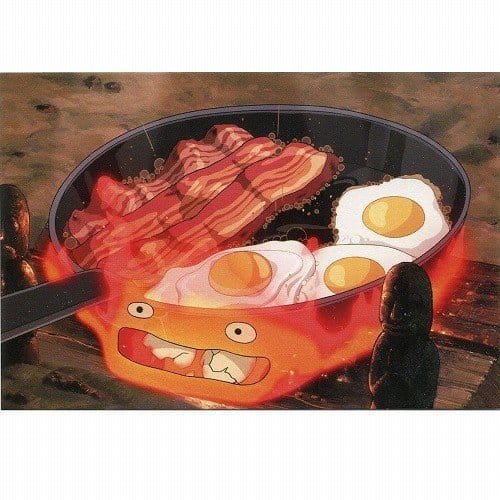 Howl's Moving Castle Ansichtkaarten Calcifer spek & ei