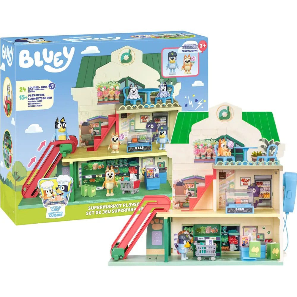 Bluey Minifiguurspeelset Bluey Let's Play Chef Supermarket