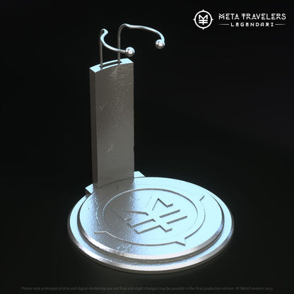 Legendari -actiefiguur Stand met metatravelers -logo