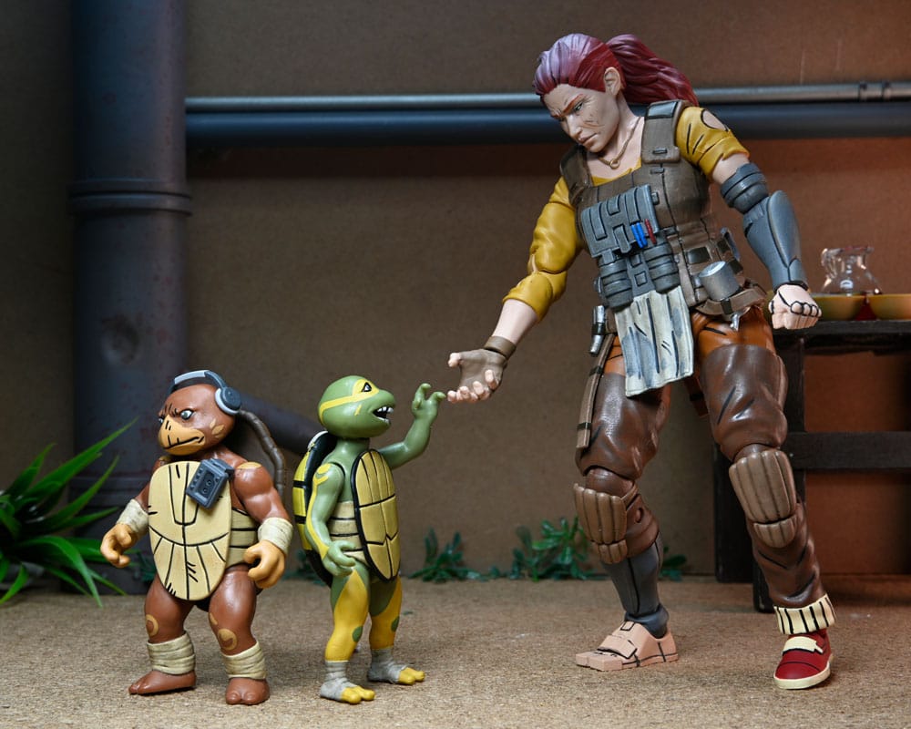 Teenage Mutant Ninja Turtles (The Last Ronin The Lost Years) Actiefiguur Grammy April met Baby Yi & Moja 18 cm