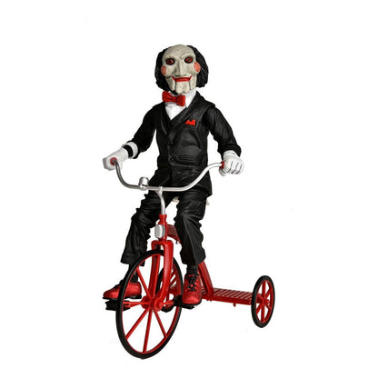 Zaagactiefiguur met geluid Billy met tricyle 30 cm