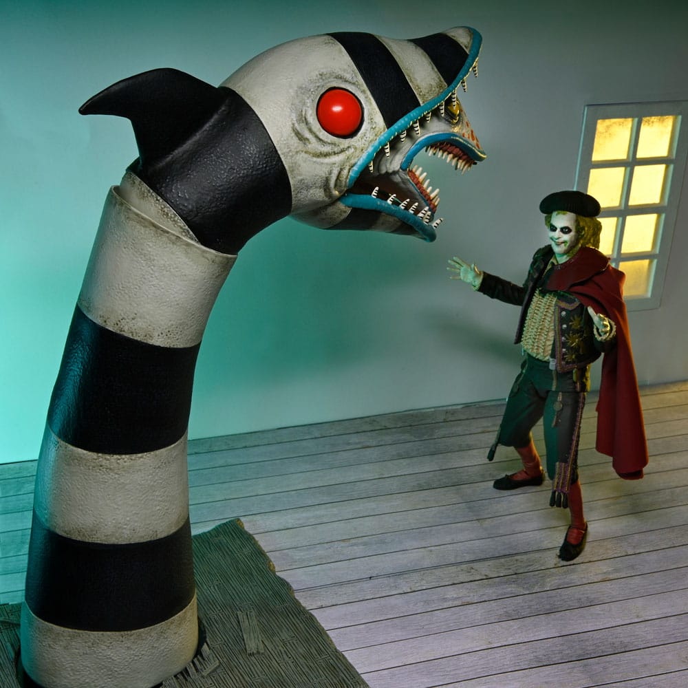 Beetlejuice Beetlejuice actiefiguren, 2 stuks, ultieme "Matador" Beetlejuice en zandworm 18 cm