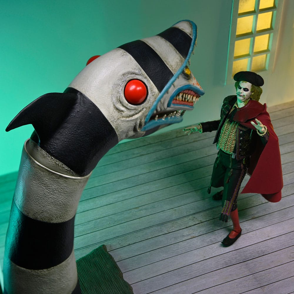 Beetlejuice Beetlejuice actiefiguren, 2 stuks, ultieme "Matador" Beetlejuice en zandworm 18 cm