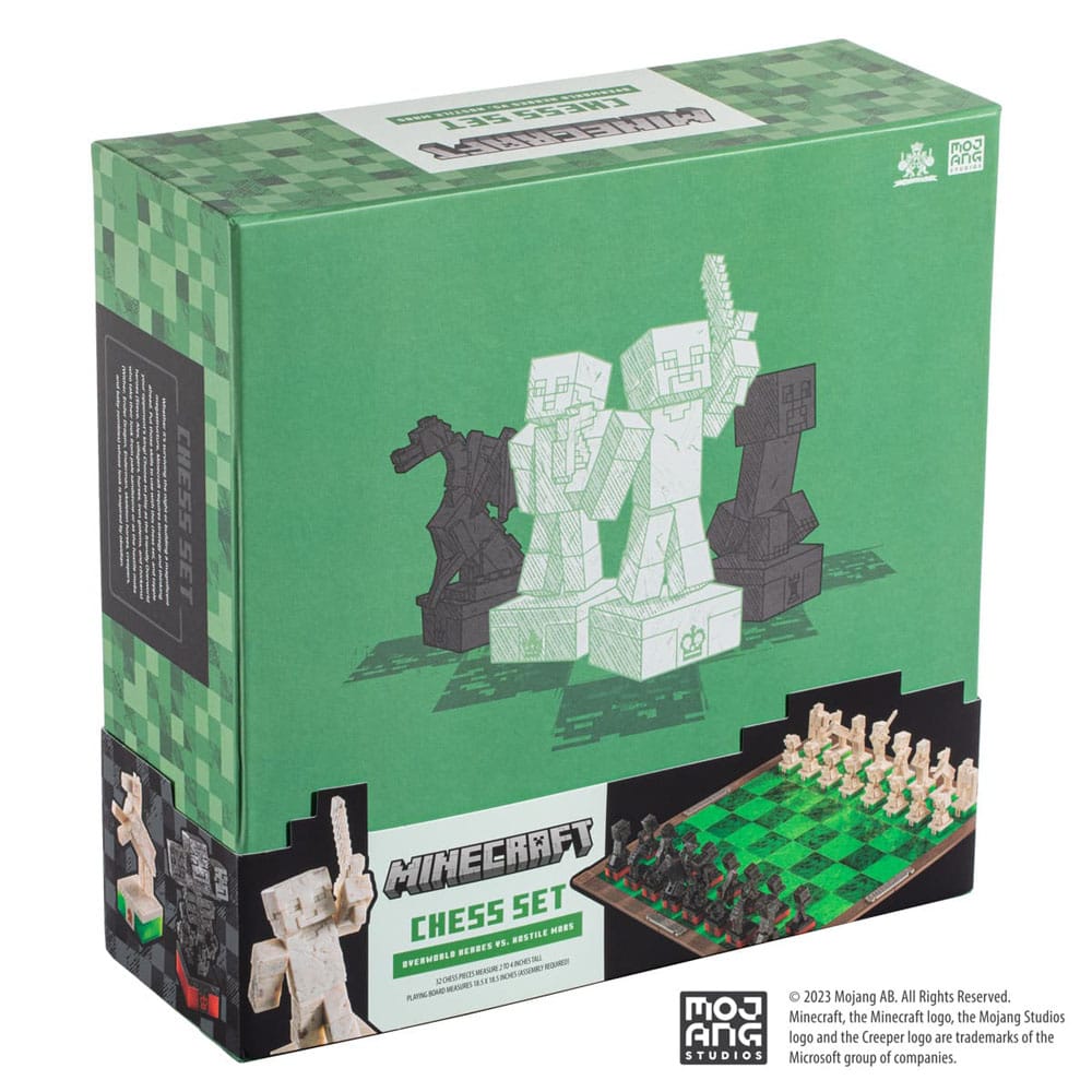 Minecraft schaken Set Overworld Heroes versus vijandige mobs