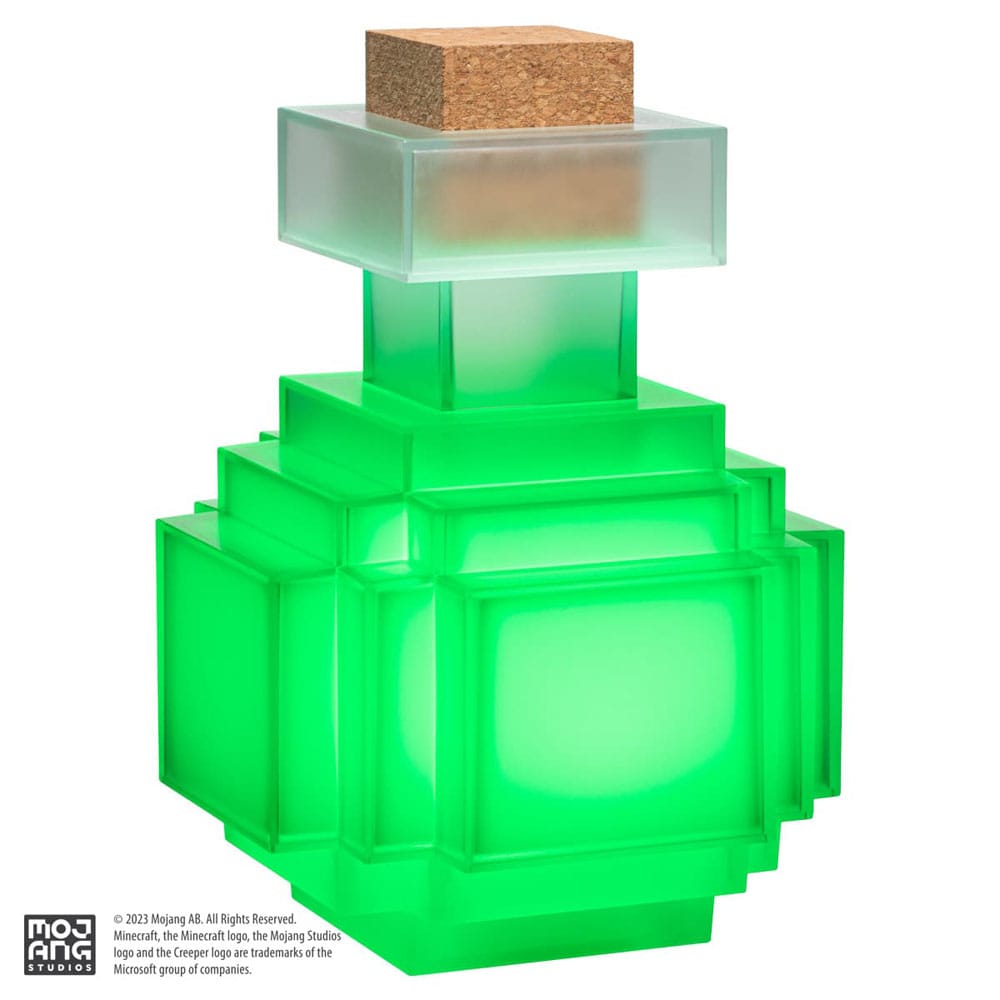 Minecraft replica verlichte drankje fles 16 cm