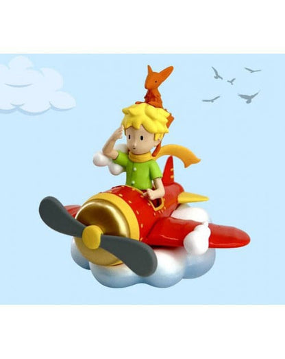 De kleine prins figuur Little Prince & Fox in het vliegtuig 7 cm