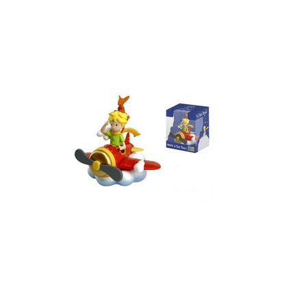 De kleine prins figuur Little Prince & Fox in het vliegtuig 7 cm