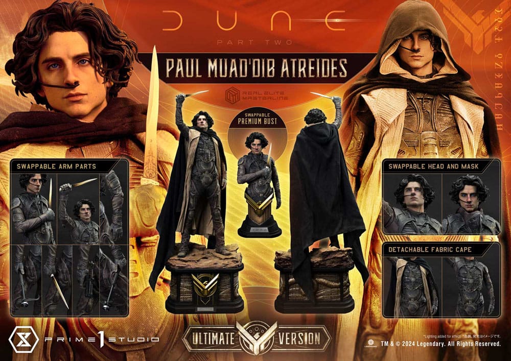 Dune: Deel twee Real Elite Masterline Series Standbeeld 1/3 Paul Atreides Ultieme bonusversie 90 cm