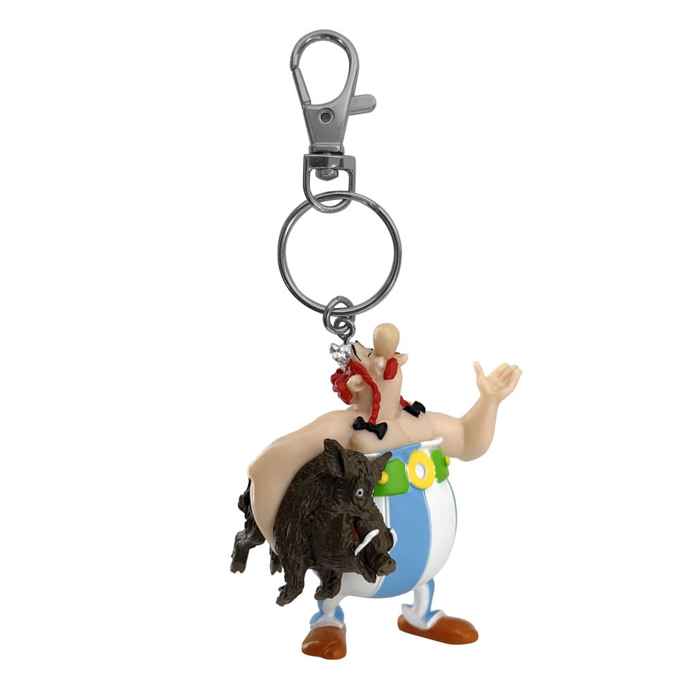 Asterix Keychain Obelix met een zwijn 14 cm