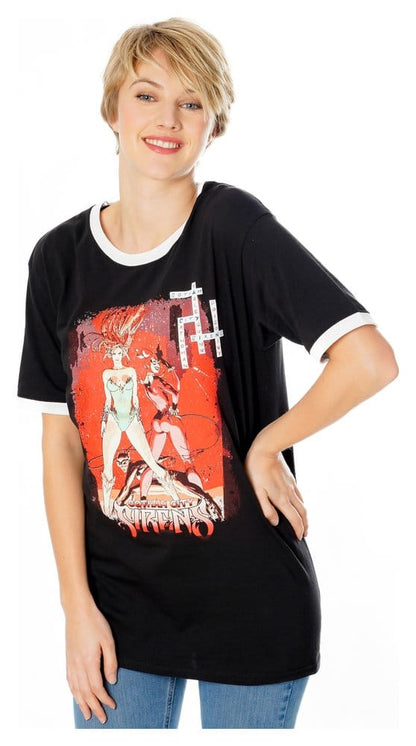 Gotham City Sirens T-shirt kruiswoordraadsel zwarte bel