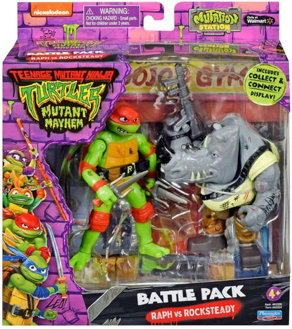 Teenage Mutant Ninja Turtles: Mutant Mayhem Battle Pack Actiefiguren Raphael vs. Rocksteady 11 cm