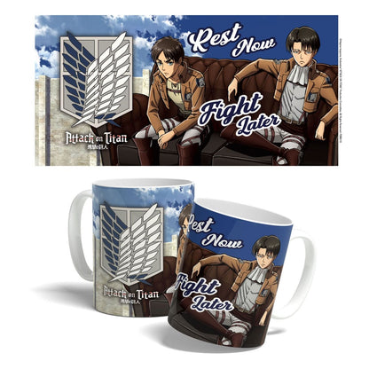 Aanval op titan mug rust nu, vecht later 325 ml
