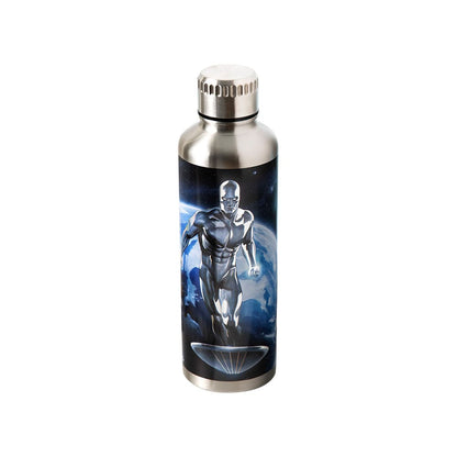Fantastic vier metalen waterfles zilveren surfer
