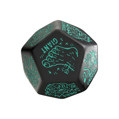 Viridian Jumbo Dice Monster Generator Die D12 Zwart