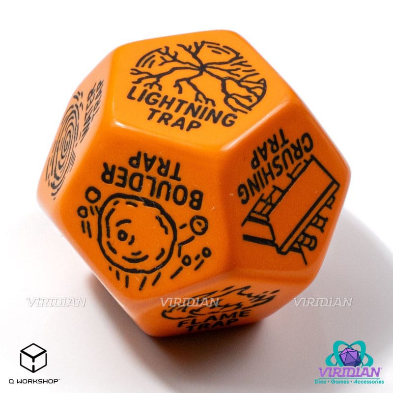 Viridian Jumbo Dice Trap Generator Die D12 Oranje