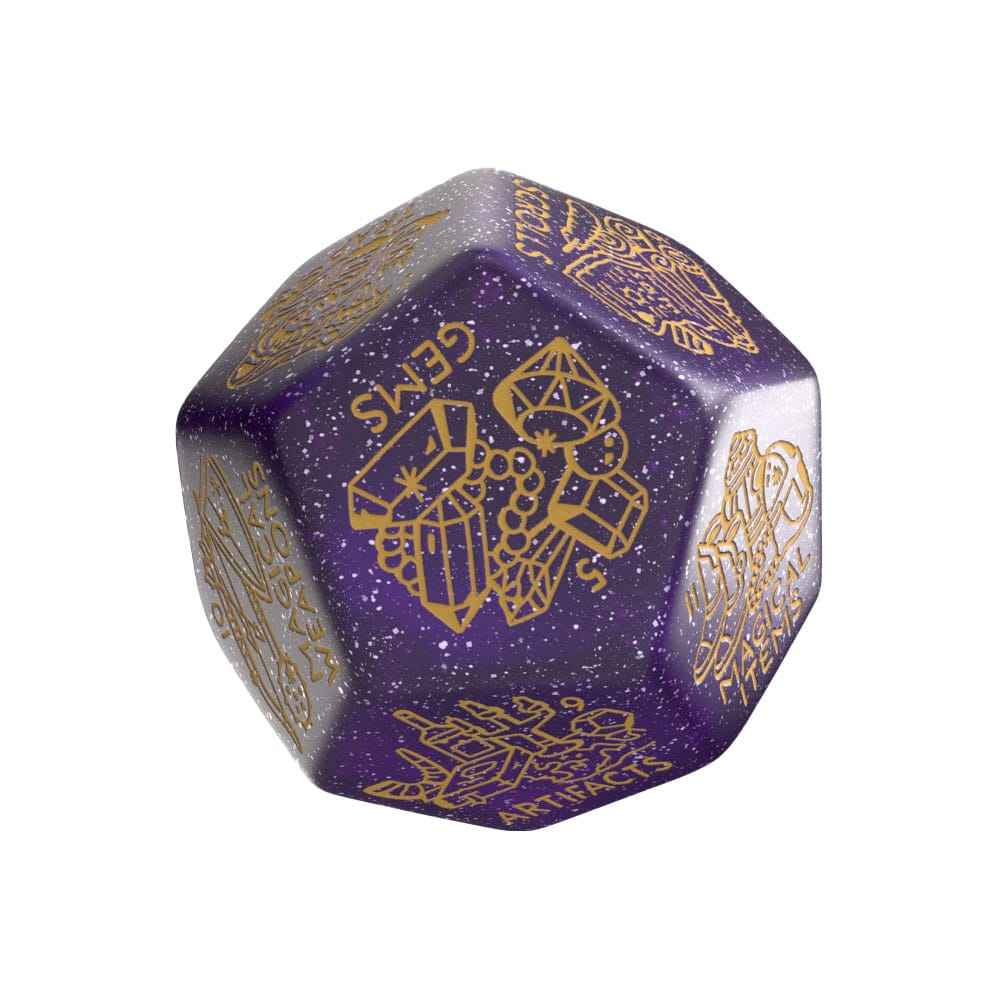 Viridian Jumbo Dice Treasure Generator Die D12 Glinsterend Paars