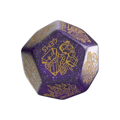 Viridian Jumbo Dice Treasure Generator Die D12 Glinsterend Paars