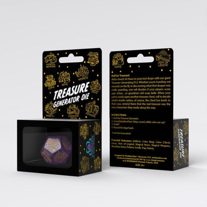 Viridian Jumbo Dice Treasure Generator Die D12 Glinsterend Paars
