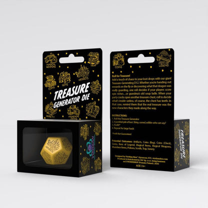 Viridian Jumbo Dice Treasure Generator Die D12 Geel