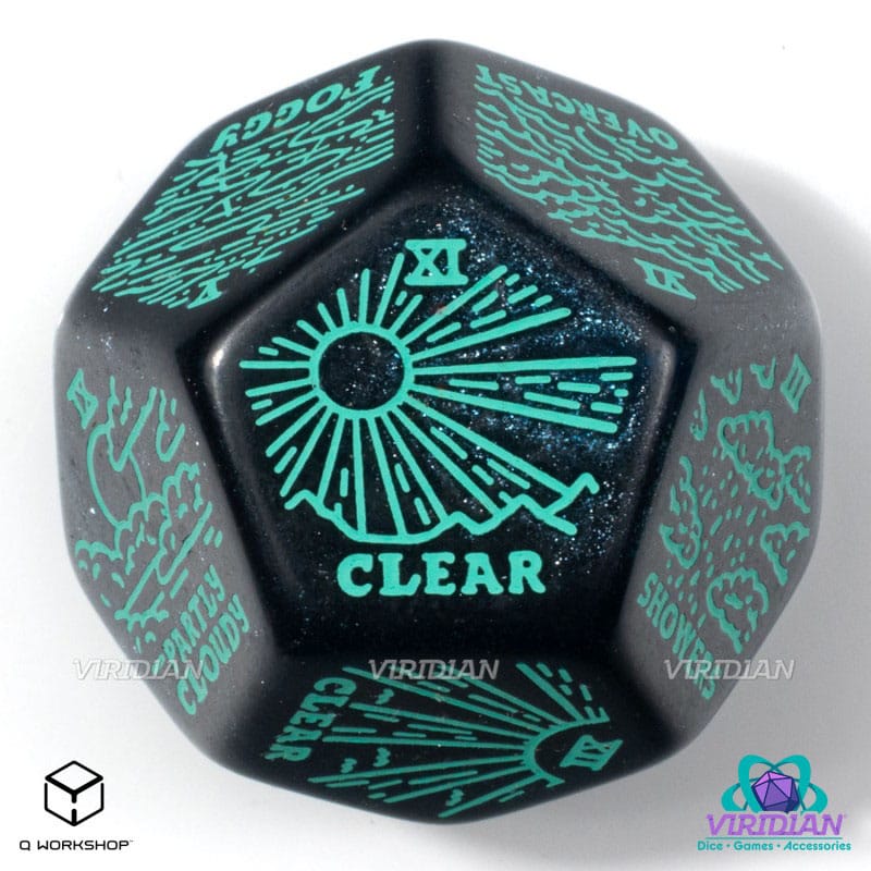 Viridian Jumbo Dice Weergenerator Die D12 Turkoois