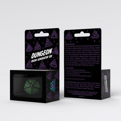 Viridian Jumbo Dice Dungeon Kamergenerator D20 Zwart