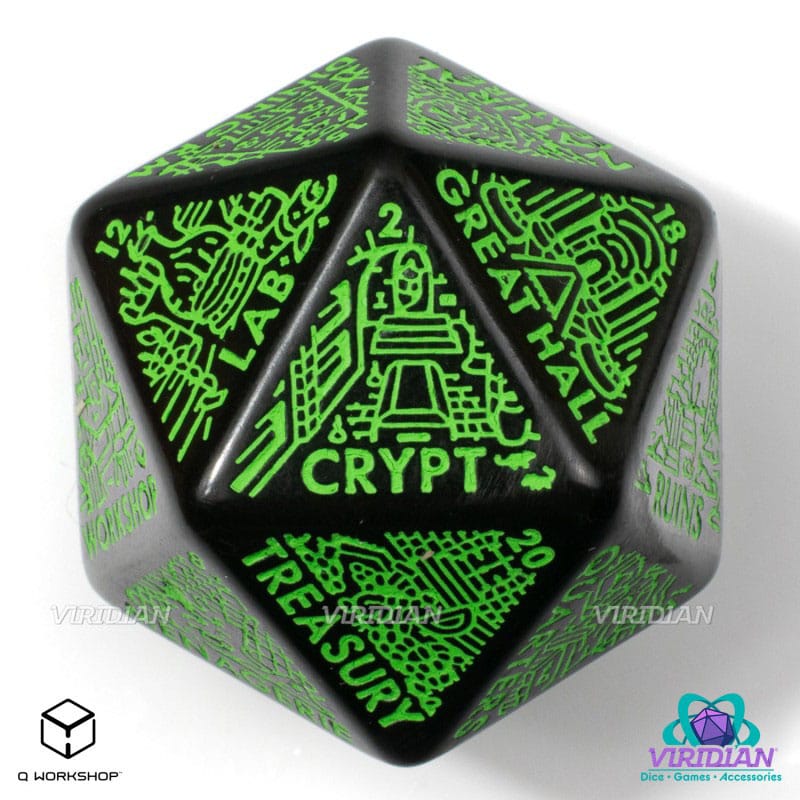Viridian Jumbo Dice Dungeon Kamergenerator D20 Zwart