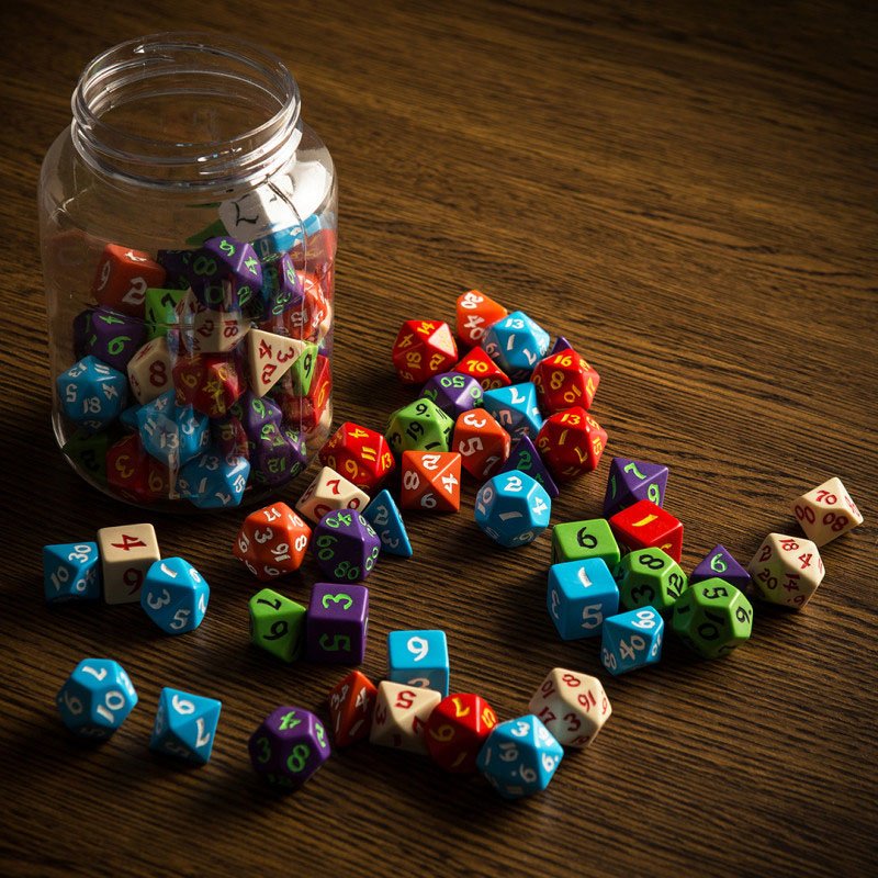 Ronde pot van klassieke RPG -dobbelstenen (80)