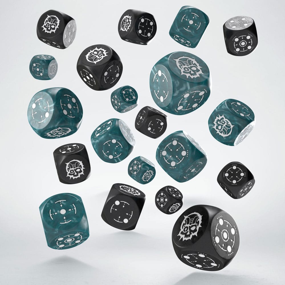 Crosshairs Compact D6 Dice Set Stormy & Black (20)