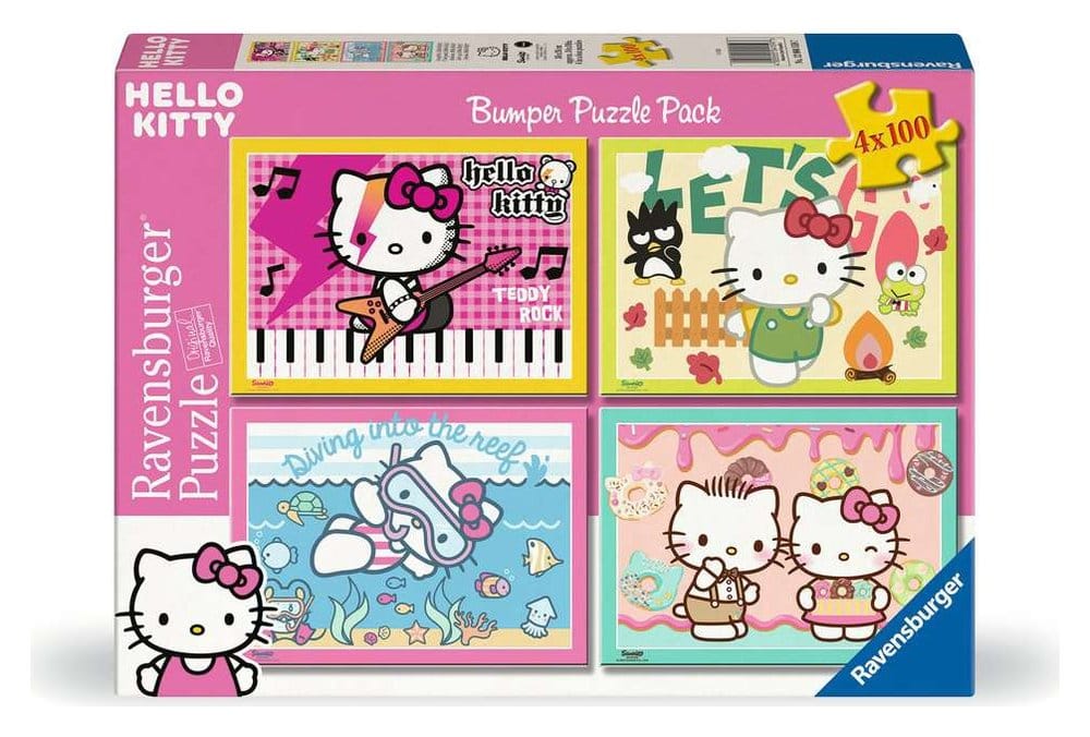 Hello Kitty puzzel 4-pack Laten we gaan, Hello Kitty! (4x100 stuks)