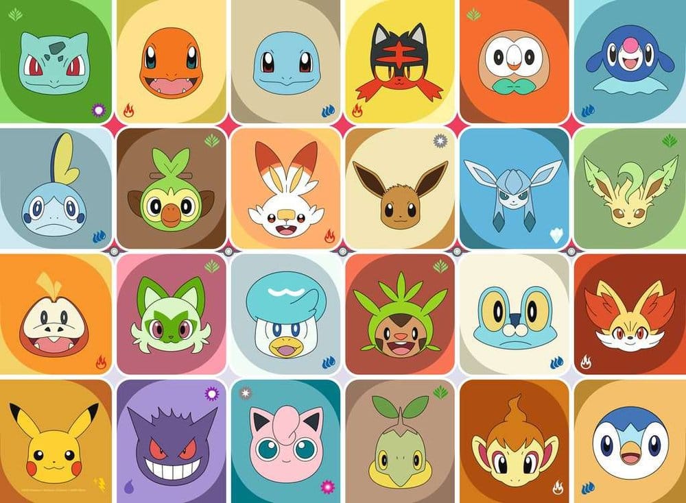 Pokémon Kinderpuzzel Pokémon Gezichten (100 Stuks XXL)