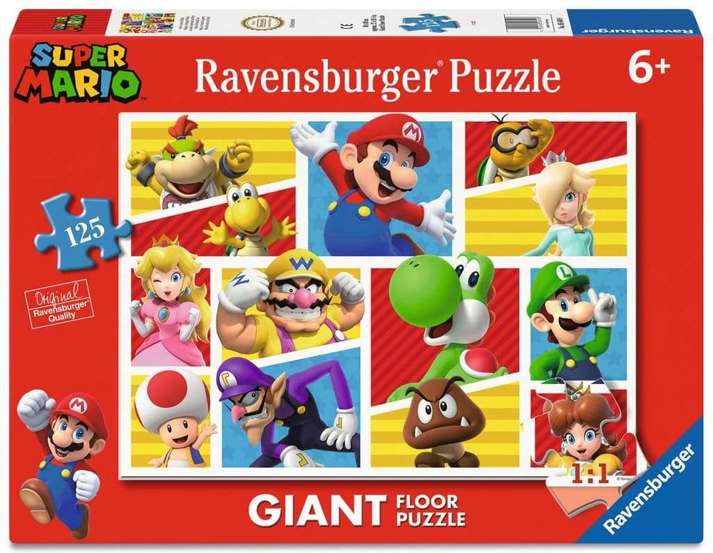 Super Mario gigantische vloerpuzzel Mario's vrienden en vijanden (125 stukjes)