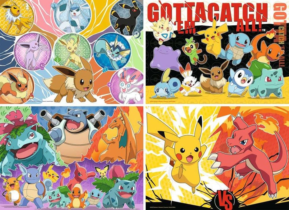 Pokémon-puzzel 4-pack Pokémon Buddies (4x100 stukjes)