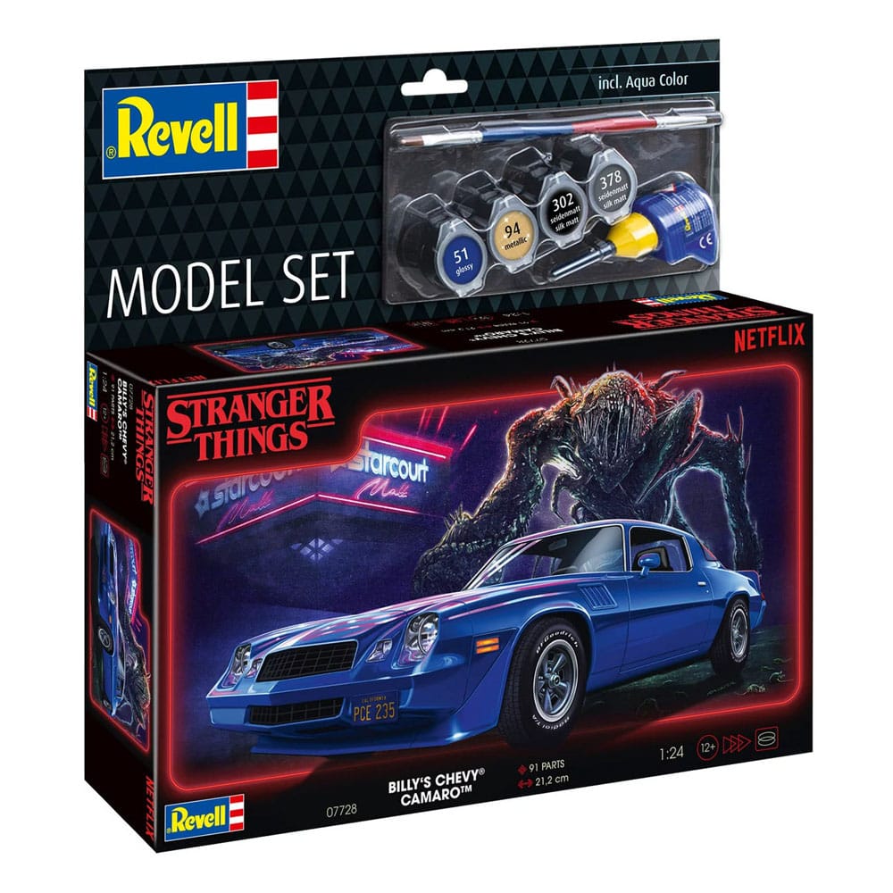 Stranger Things modelbouwset 1/25 Chevy Camaro Z/28 19 (aquakleur) 19 cm