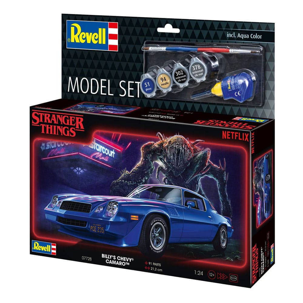 Stranger Things modelbouwset 1/25 Chevy Camaro Z/28 19 (aquakleur) 19 cm