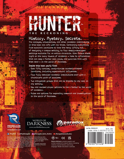 Hunter: The Reckoning 5e editie RPG-boek Alma Maters Sourcebook *Engelse versie*