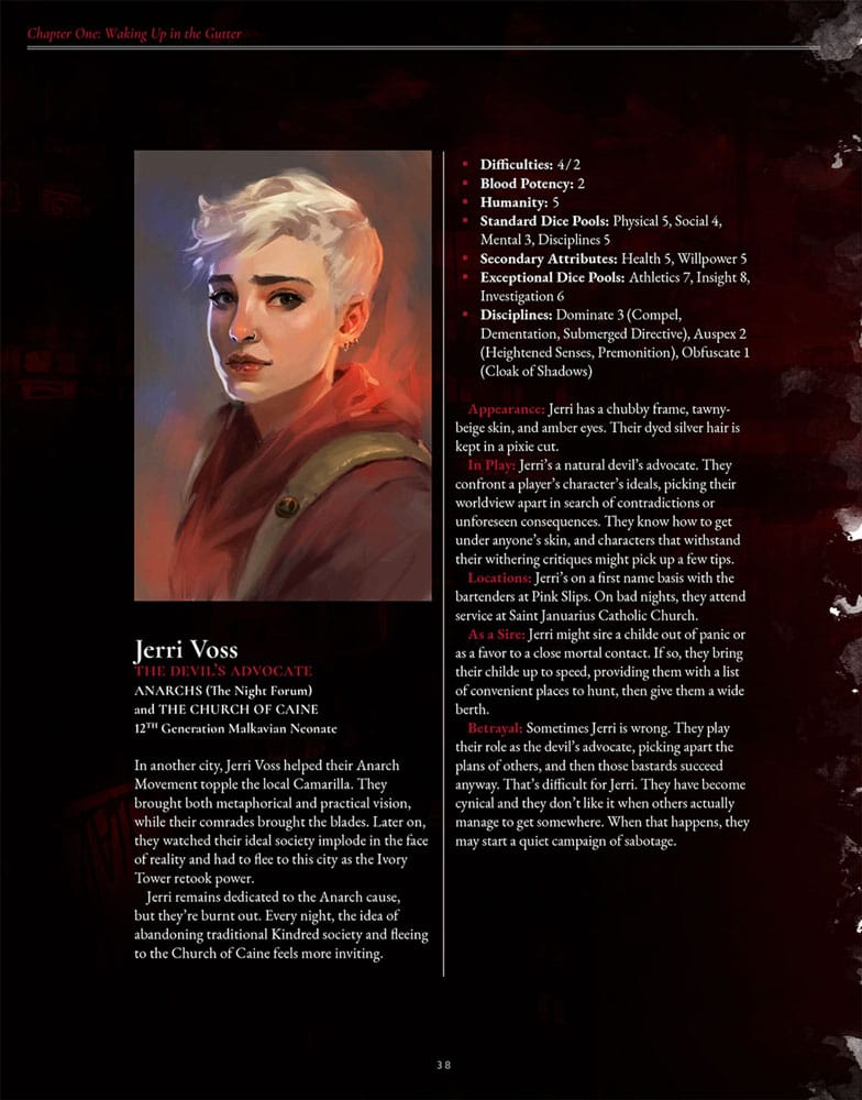 Vampire: The Masquerade 5e editie RPG-boek The Crimson Gutter Chronicle Book *Engelse versie*