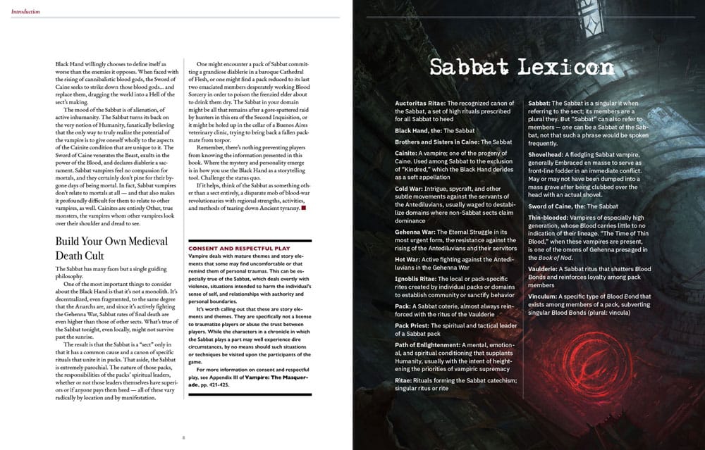 Vampire: The Masquerade 5e editie RPG-boek Sabbat: The Black Hand Sourcebook *Engelse versie*