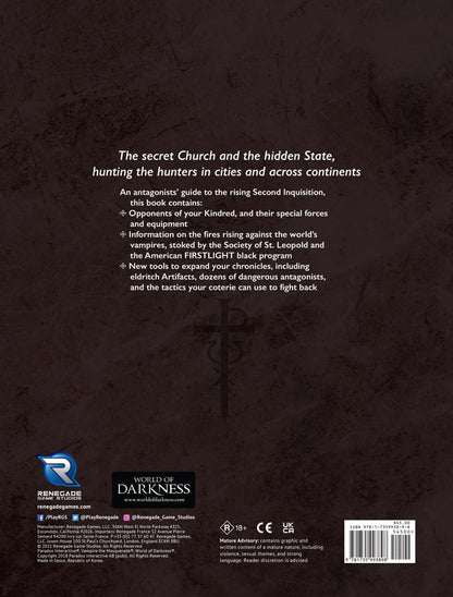 Vampire: The Masquerade 5e editie RPG-boek Second Inquisition *Engelse versie*