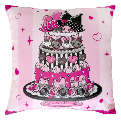 Sanrio Roze Zwart Party Series Kussen Kuromi & My Melody 35 x 35 cm