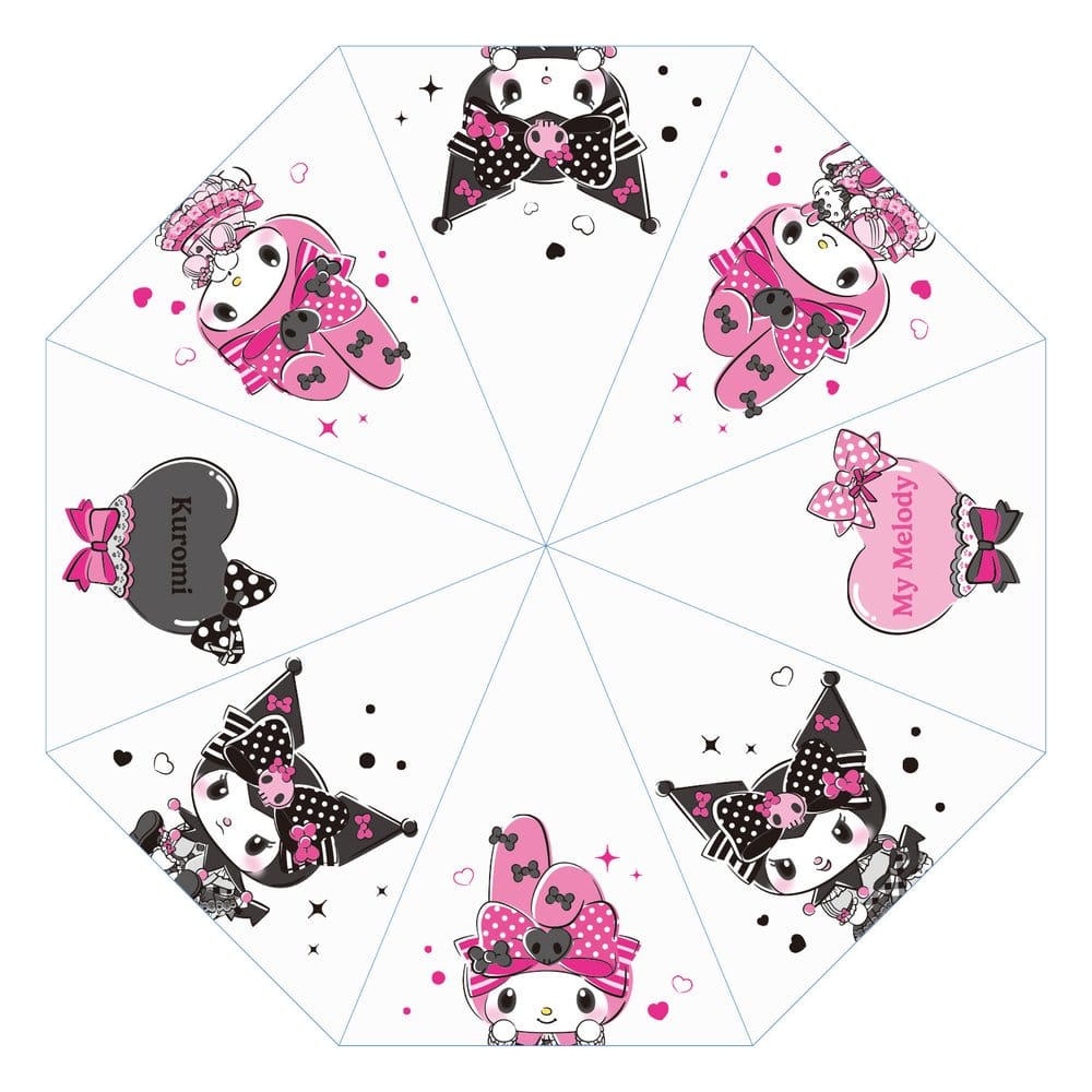 Sanrio Pink Black Party Series Paraplu Kuromi & My Melody Transparant