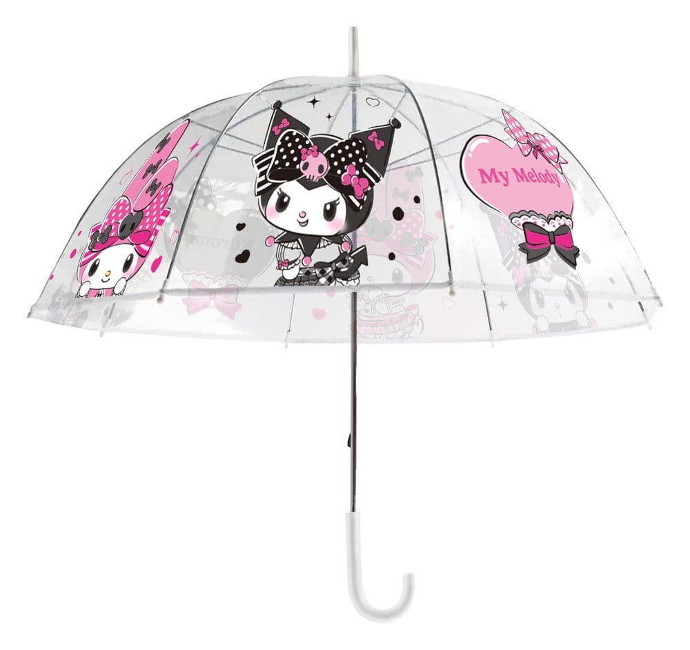 Sanrio Pink Black Party Series Paraplu Kuromi & My Melody Transparant