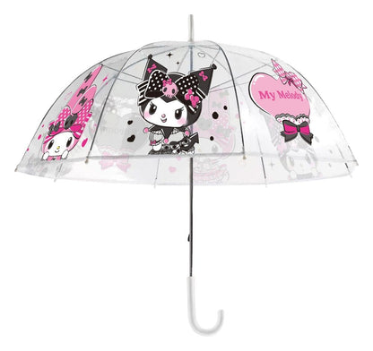 Sanrio Pink Black Party Series Paraplu Kuromi & My Melody Transparant