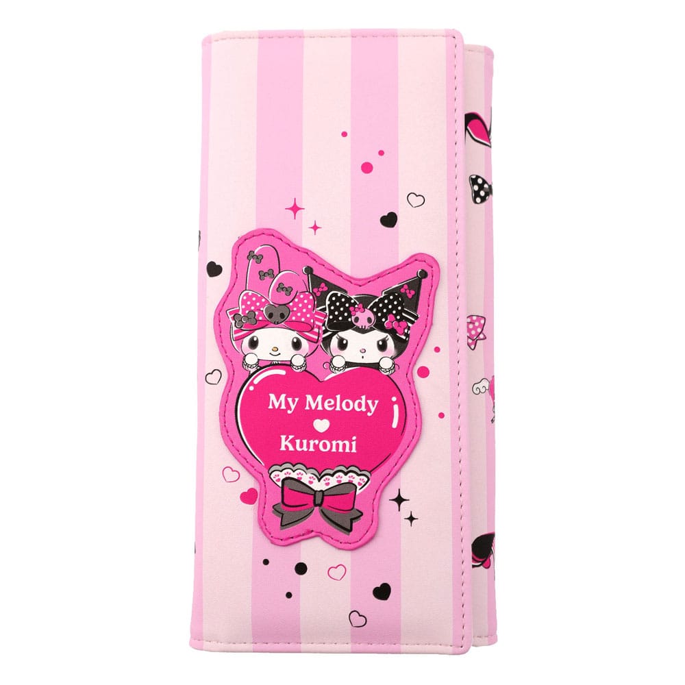Sanrio Roze Zwarte Party Series Portemonnee Kuromi & My Melody