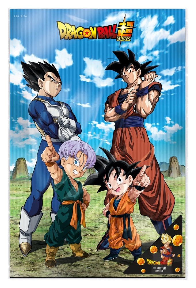 Dragon Ball Super 3D Poster Battle of Gods Goku Vegeta Familie 38 x 58 cm