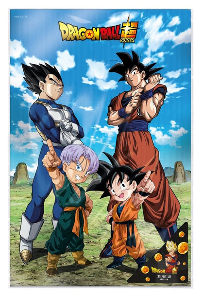 Dragon Ball Super 3D Poster Battle of Gods Goku Vegeta Familie 38 x 58 cm
