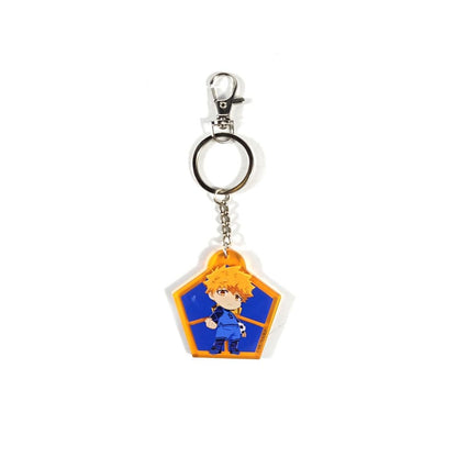 Blauw slot acryl sleutelhanger renSuke Kunigami chibi stijl 5 cm