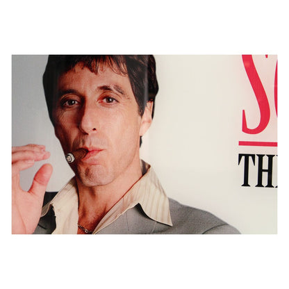 Scarface Glasposter The World Is Yours (Grijze Achtergrond) 60 x 30 cm